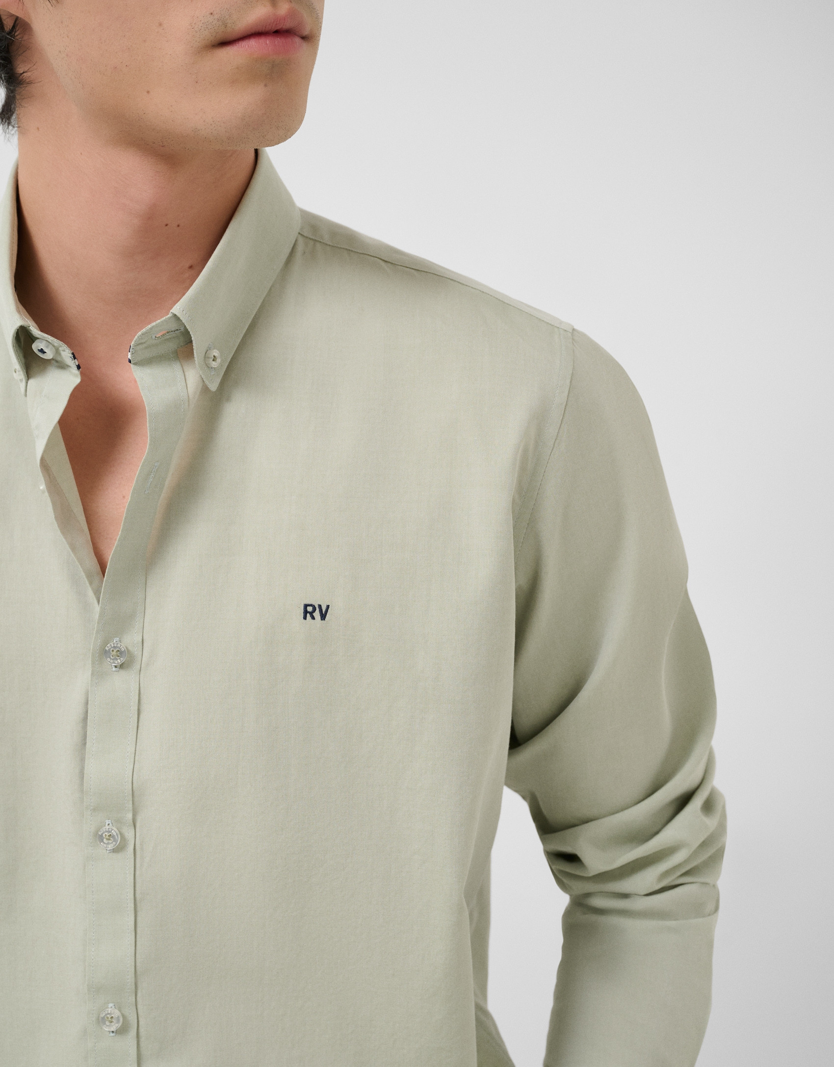 Regular fit khaki light oxford shirt - Man | Roberto Verino