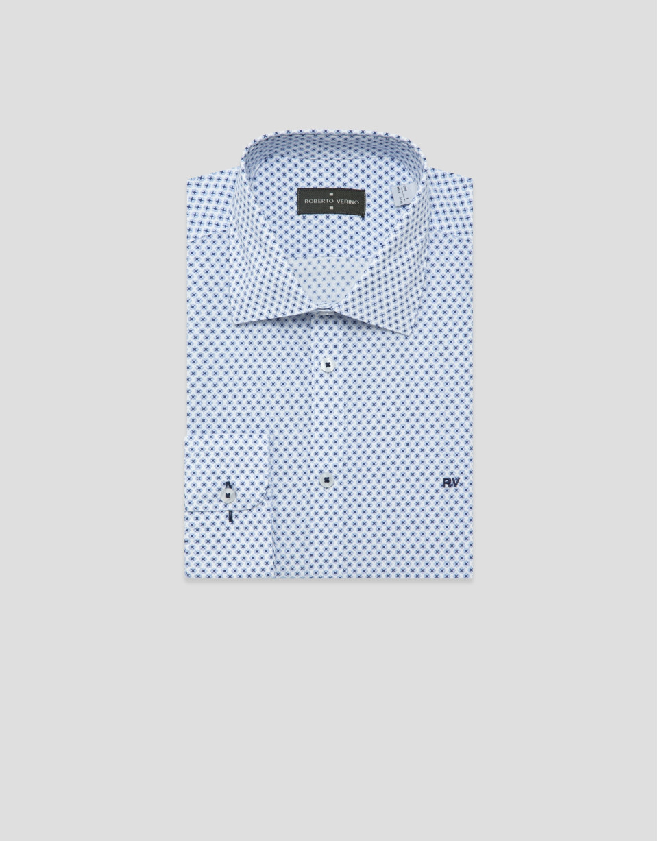 Camisa sport regular estampado geométrico azul | Roberto Verino