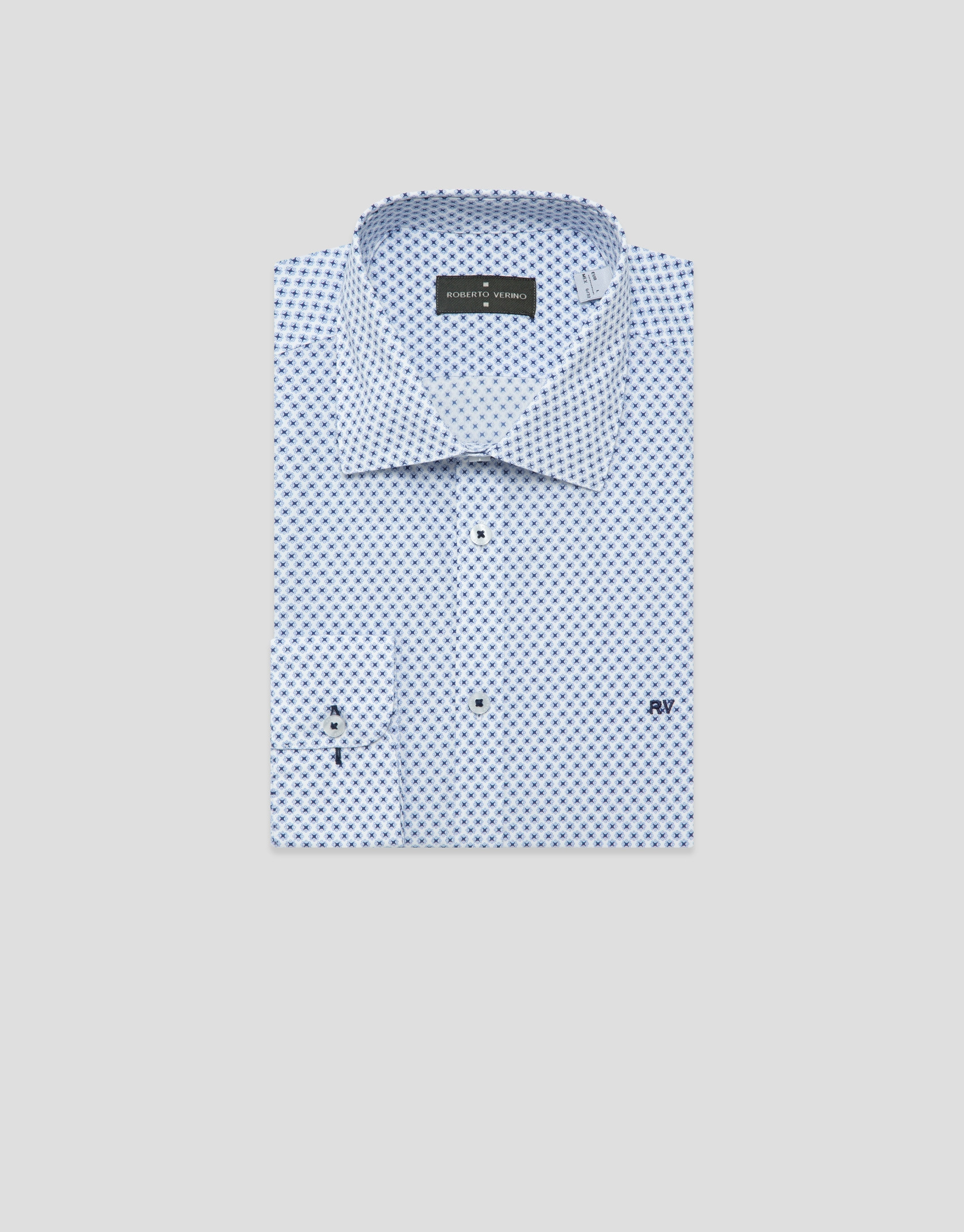 Camisa sport regular estampado geométrico azul | Roberto Verino