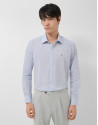 Regular fit blue geometric print shirt - Man | Roberto Verino
