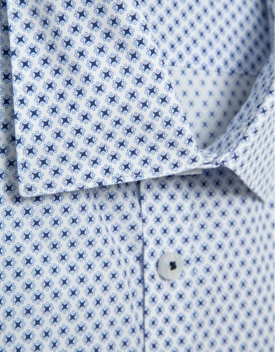 Camisa sport regular estampado geométrico azul | Roberto Verino