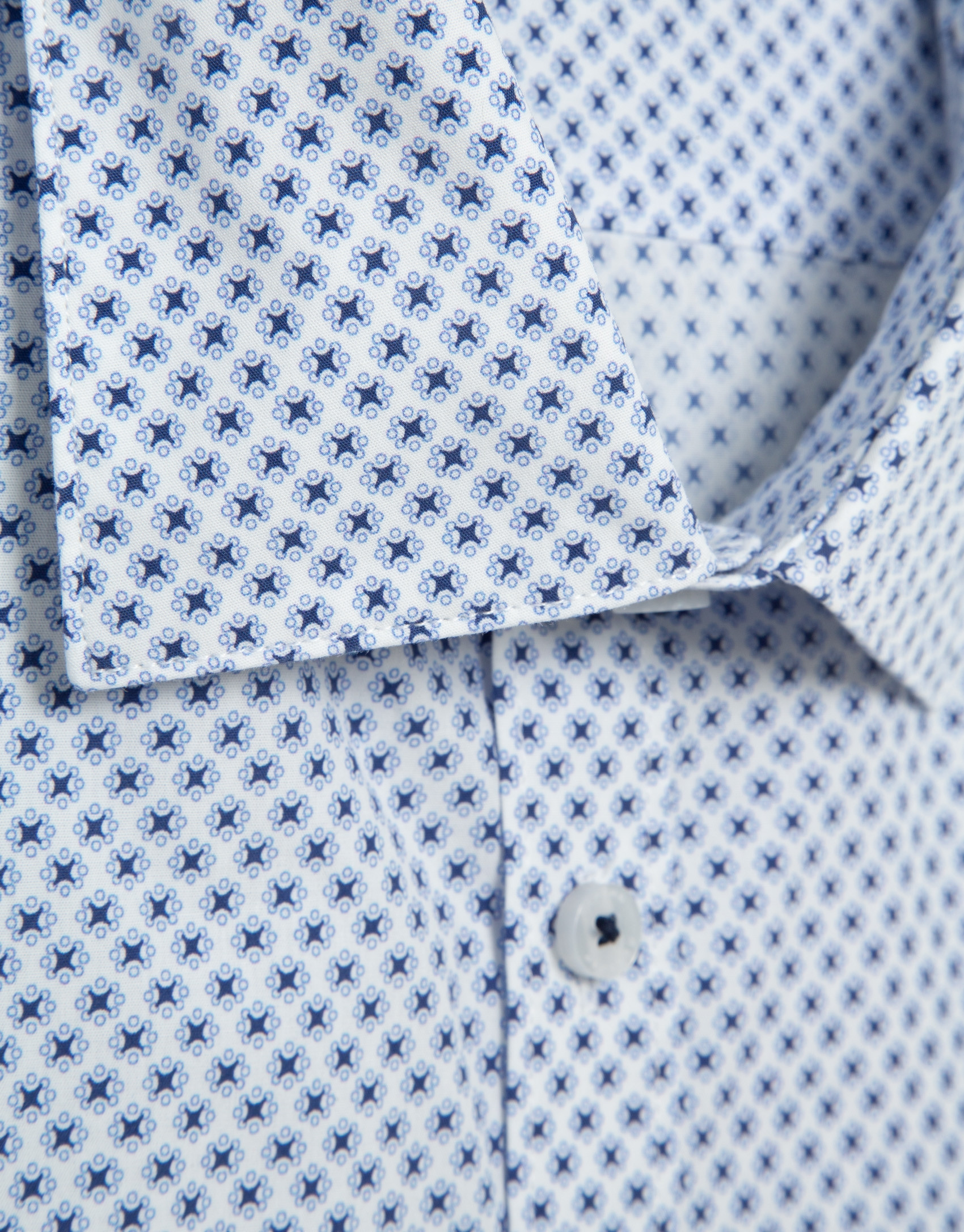 Regular fit blue geometric print shirt - Man | Roberto Verino