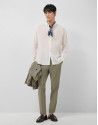 Regular fit white linen sports shirt - Man | Roberto Verino