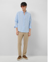 Camisa sport regular lino celeste - Hombre | Roberto Verino