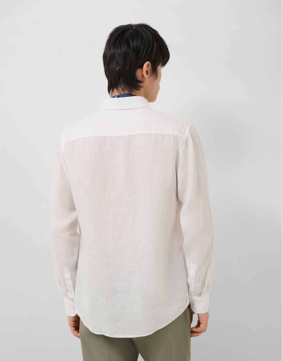 Camisa sport regular lino blanco - Hombre | Roberto Verino