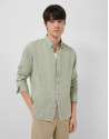 Camisa sport regular lino caqui - Hombre | Roberto Verino
