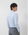 Slim fit sports shirt with blue microstructure | Roberto Verino