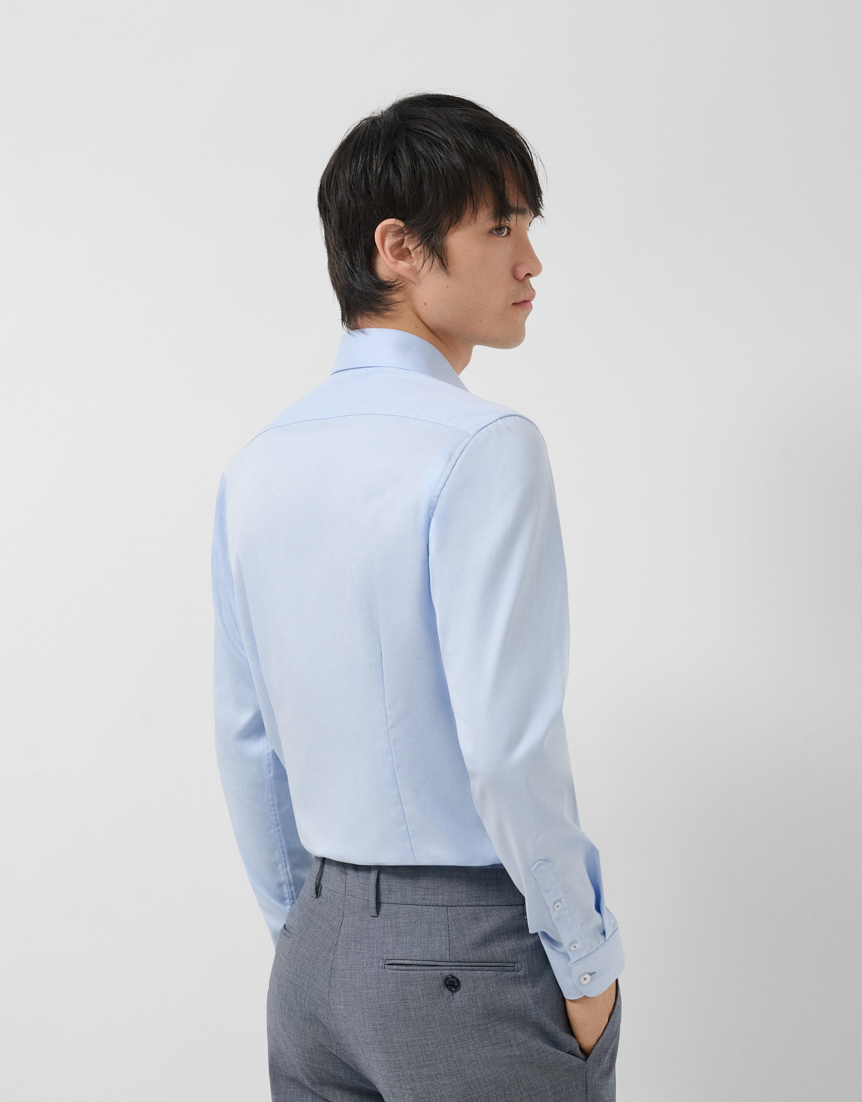 Camisa sport slim fit microestructura azul | Roberto Verino