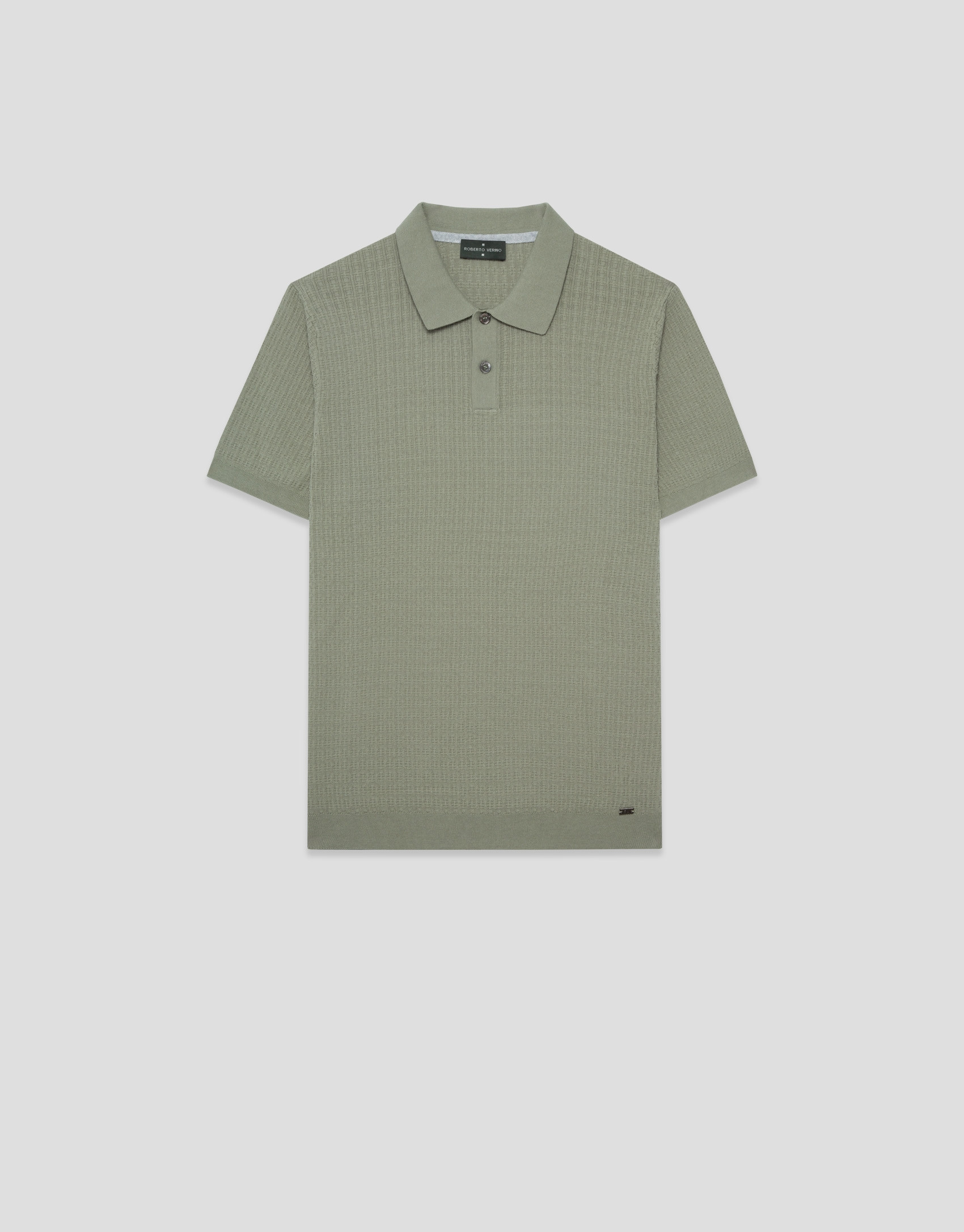 Polo tricotado estructura caqui claro - Hombre | Roberto Verino