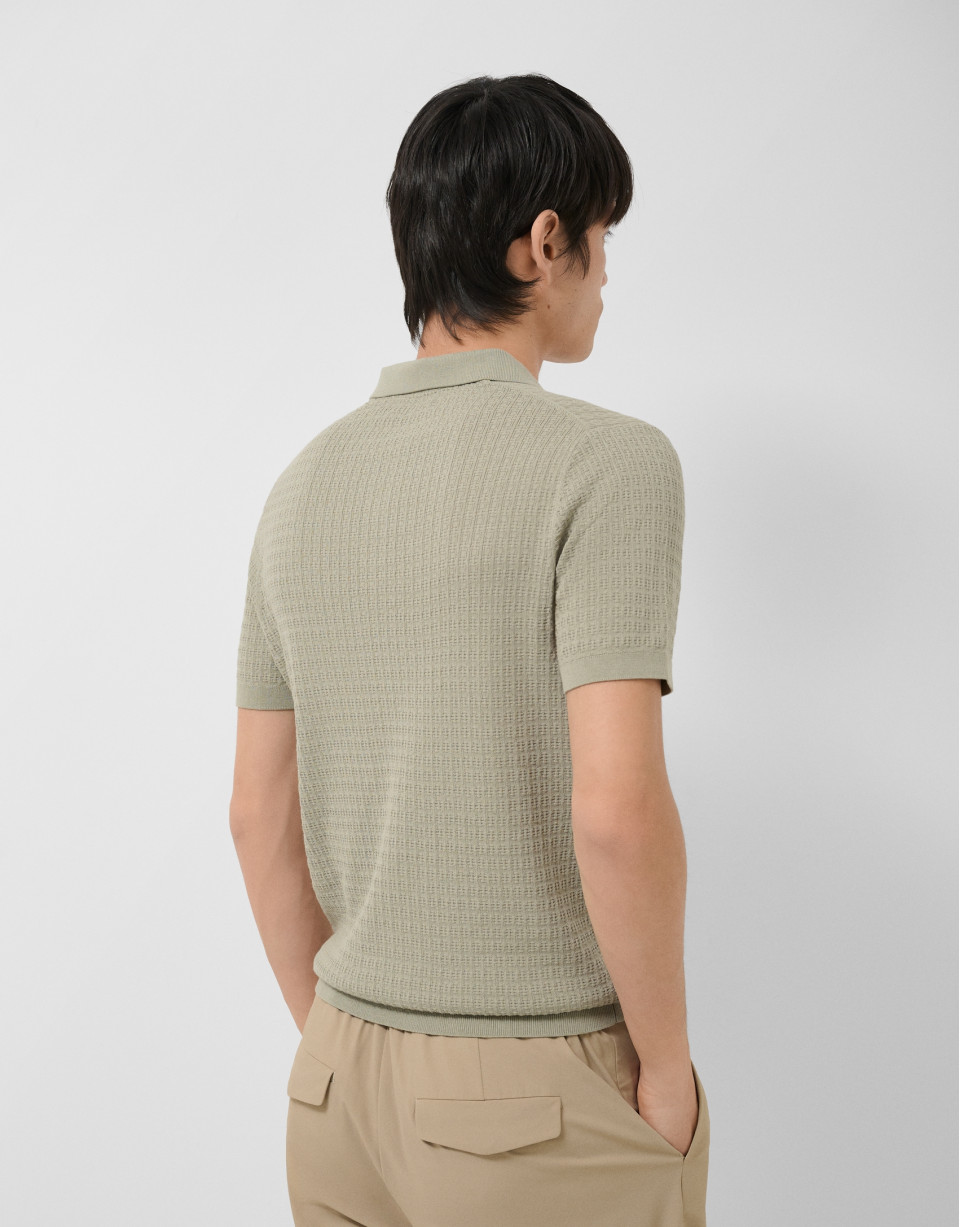 Polo tricotado estructura caqui claro - Hombre | Roberto Verino