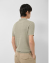 Light khaki structured knitted polo shirt - Man | Roberto Verino