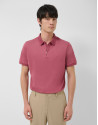 Plum-colored technical piqué polo shirt with... | Roberto Verino