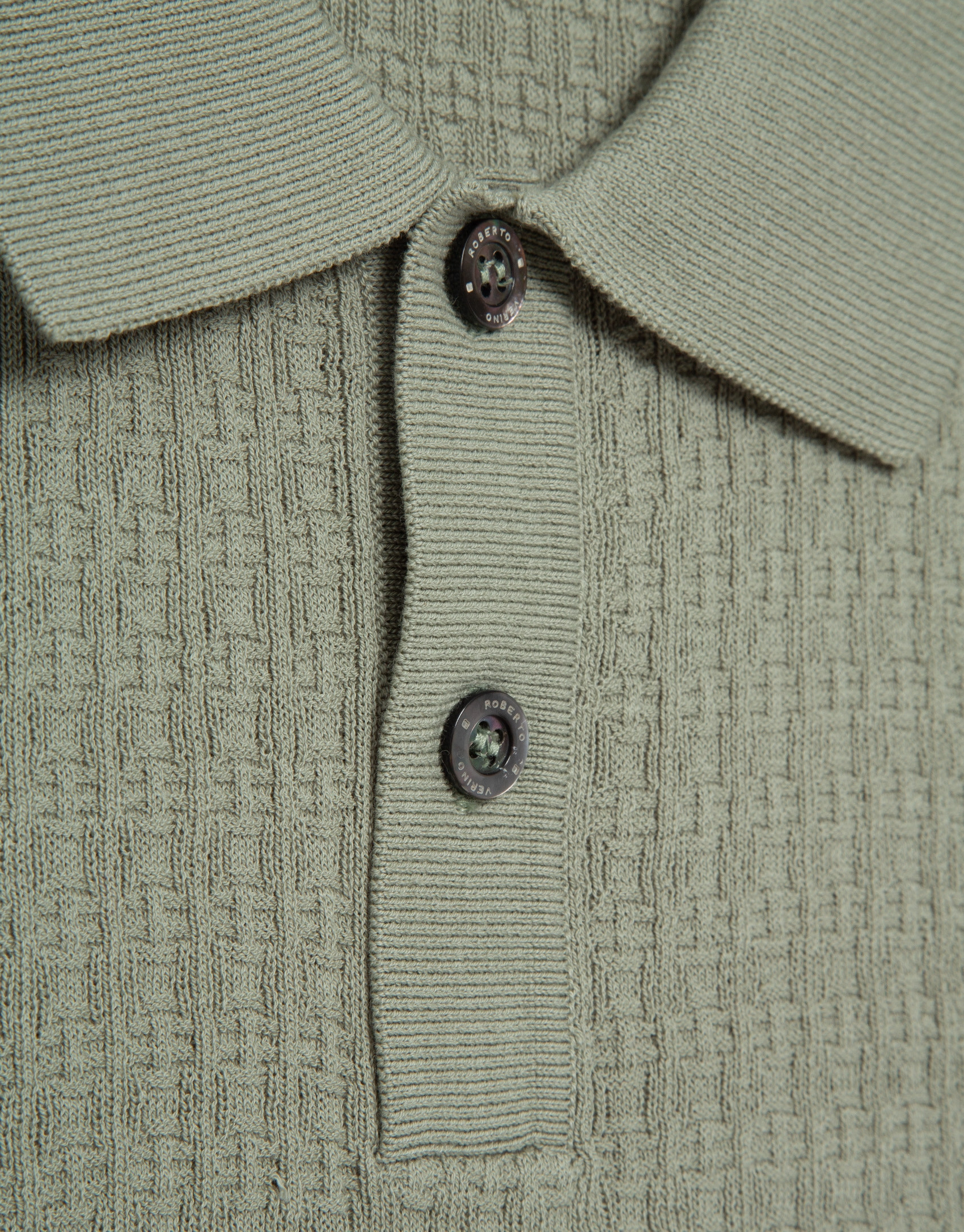 Polo tricotado estructura caqui claro - Hombre | Roberto Verino