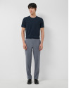 Navy blue knitted short-sleeved T-shirt - Man | Roberto Verino