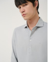 Grey long-sleeved piqué shirt - Man - SS2026 | Roberto Verino