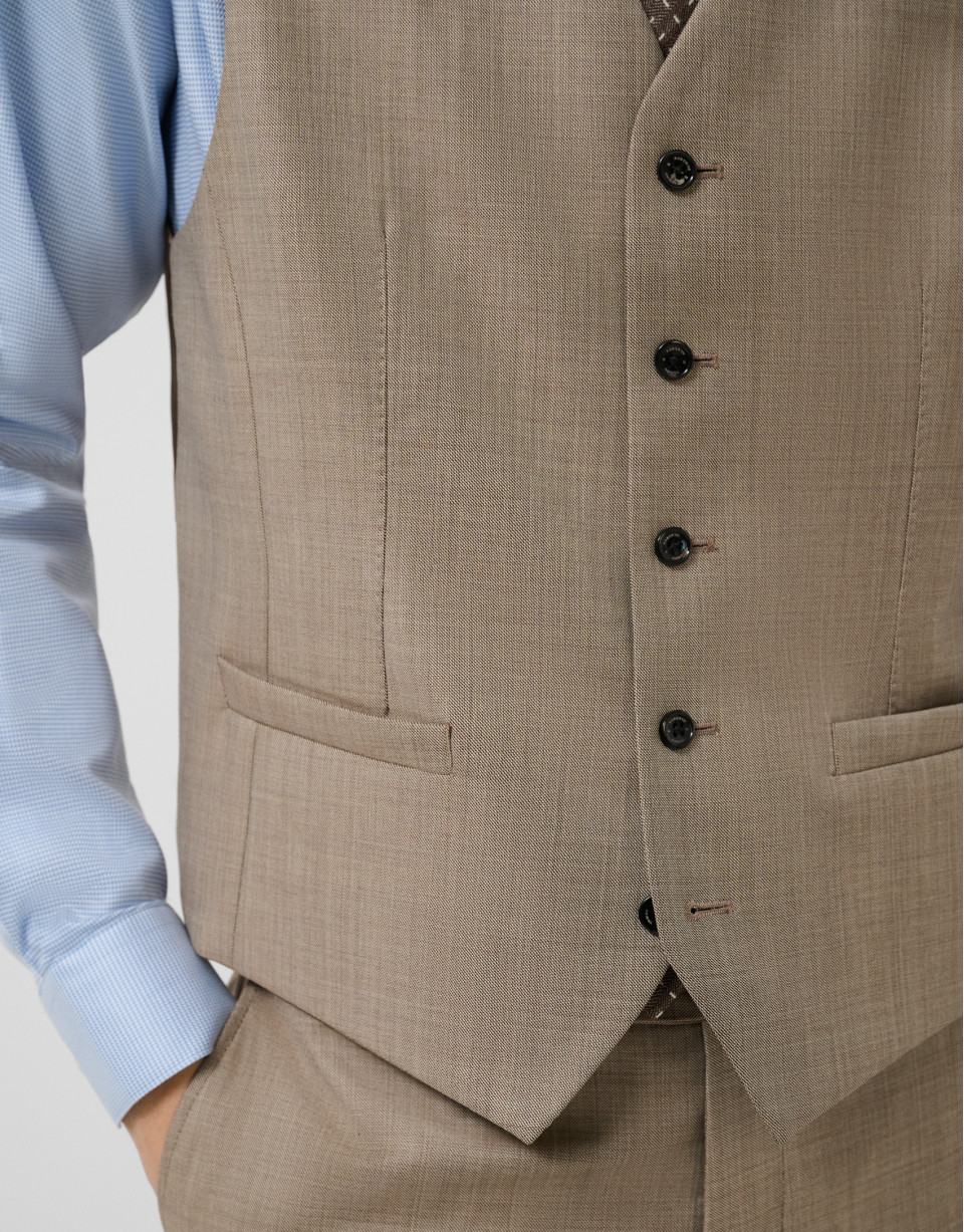 Dark mink wool faux plain waistcoat - Man | Roberto Verino