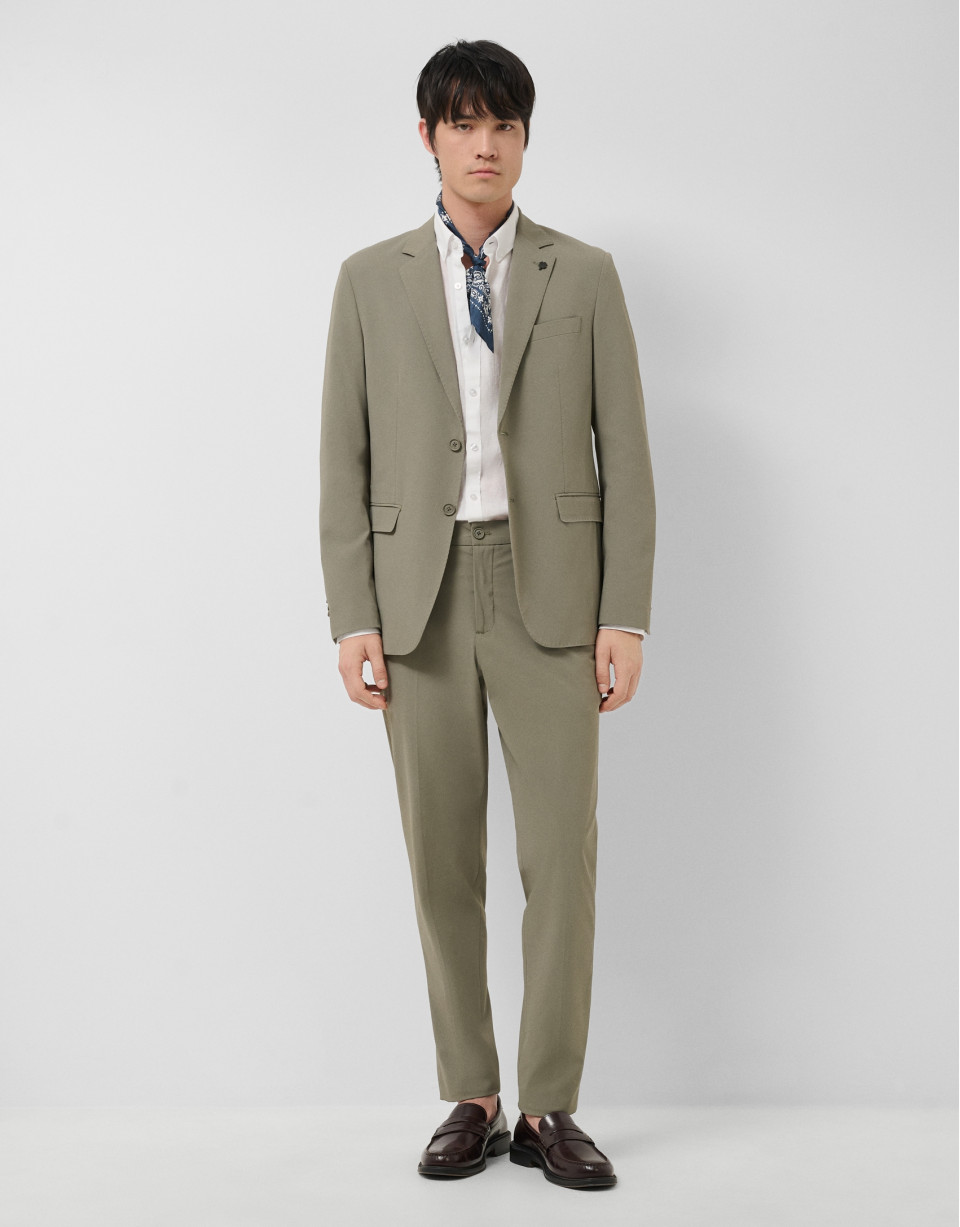 Khaki technical fabric blazer - Man - SS2026 | Roberto Verino