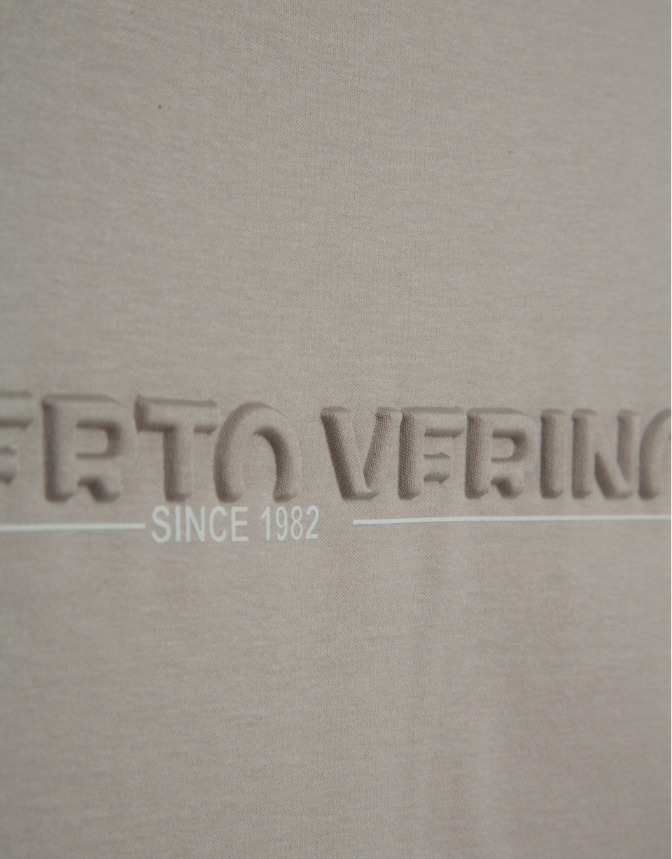 Short-sleeved mink T-shirt with chest logo | Roberto Verino