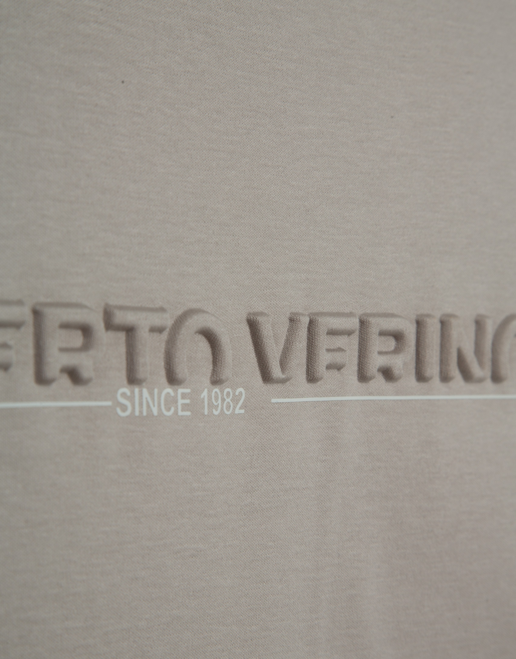 Camiseta manga corta visón con logo pecho | Roberto Verino