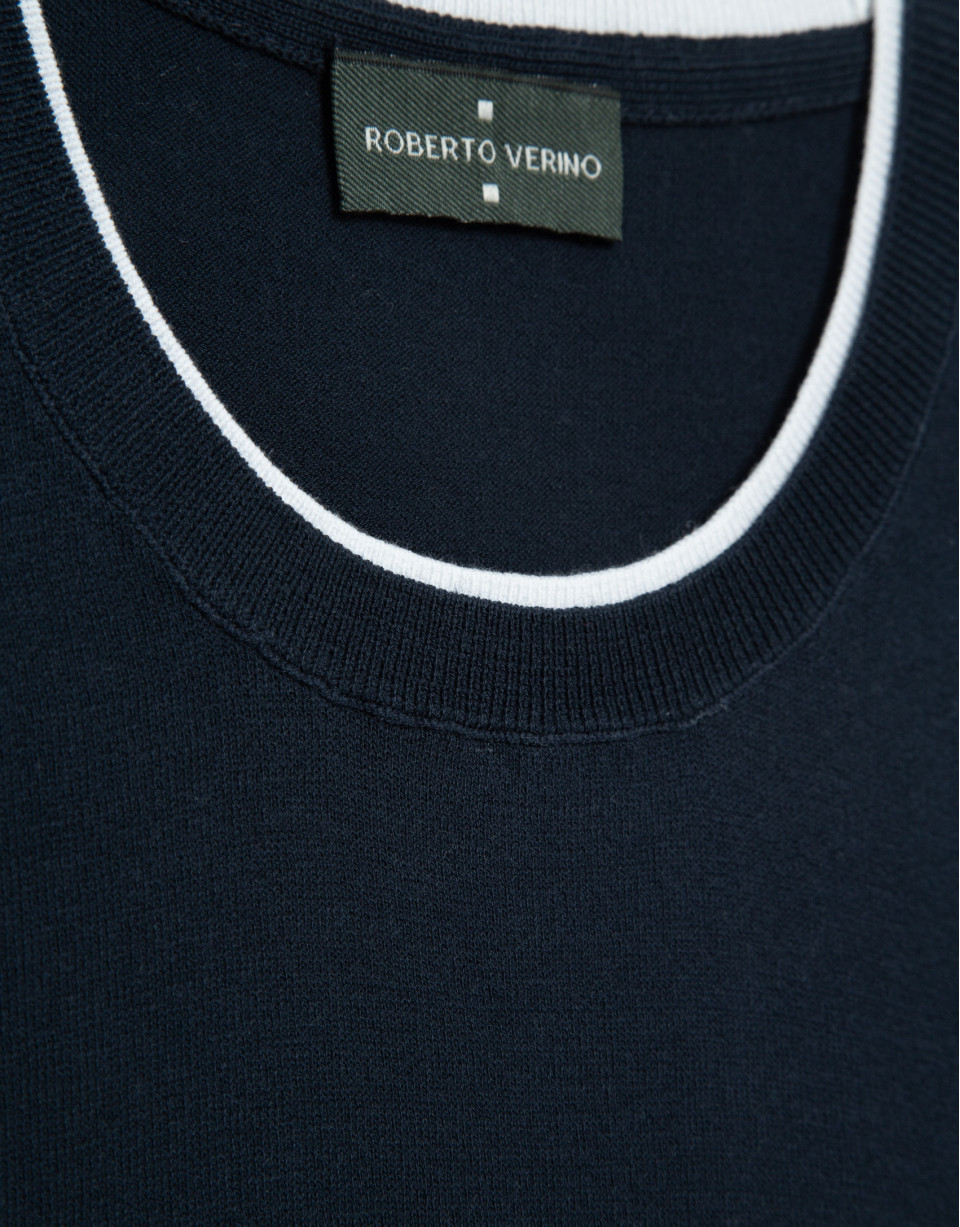 Camiseta manga corta tricotada marino - Hombre | Roberto Verino