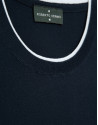 Navy blue knitted short-sleeved T-shirt - Man | Roberto Verino