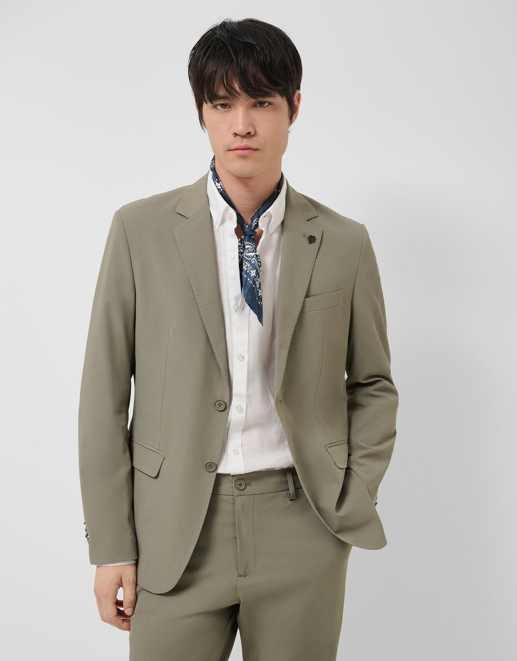 Khaki technical fabric blazer - Man - SS2026 | Roberto Verino