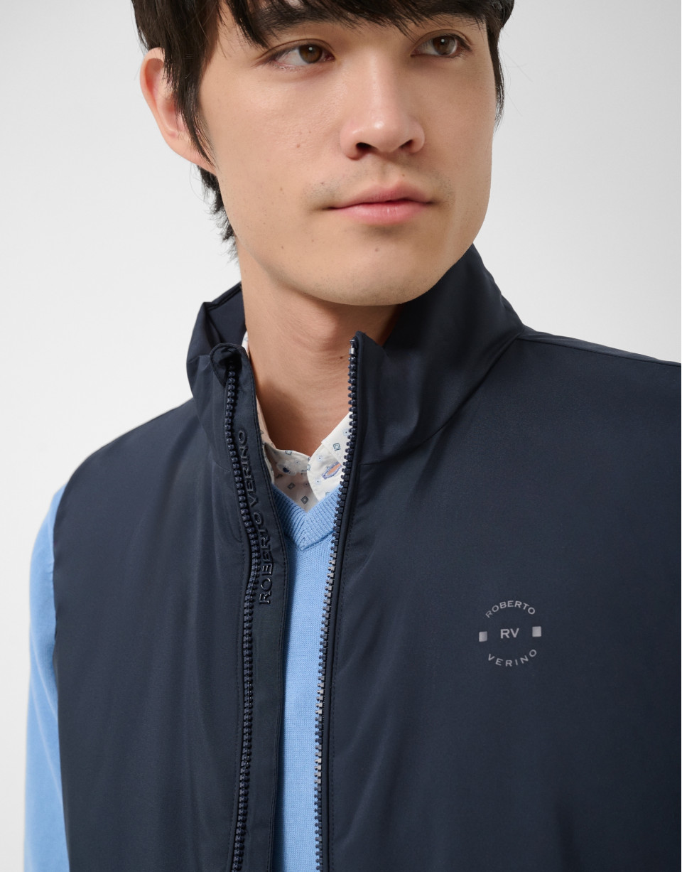Navy blue padded gilet - Man - SS2026 | Roberto Verino