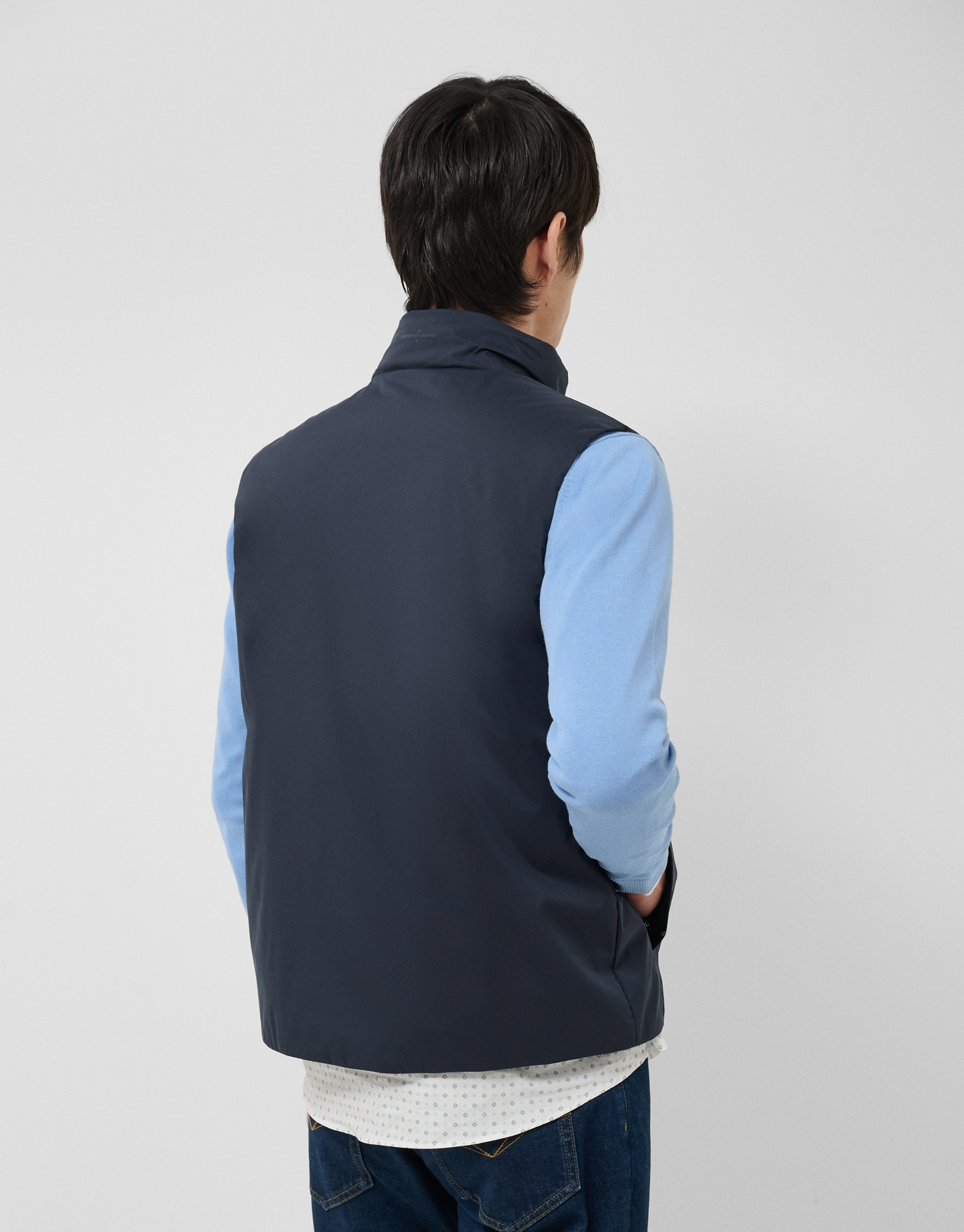 Navy blue padded gilet - Man - SS2026 | Roberto Verino