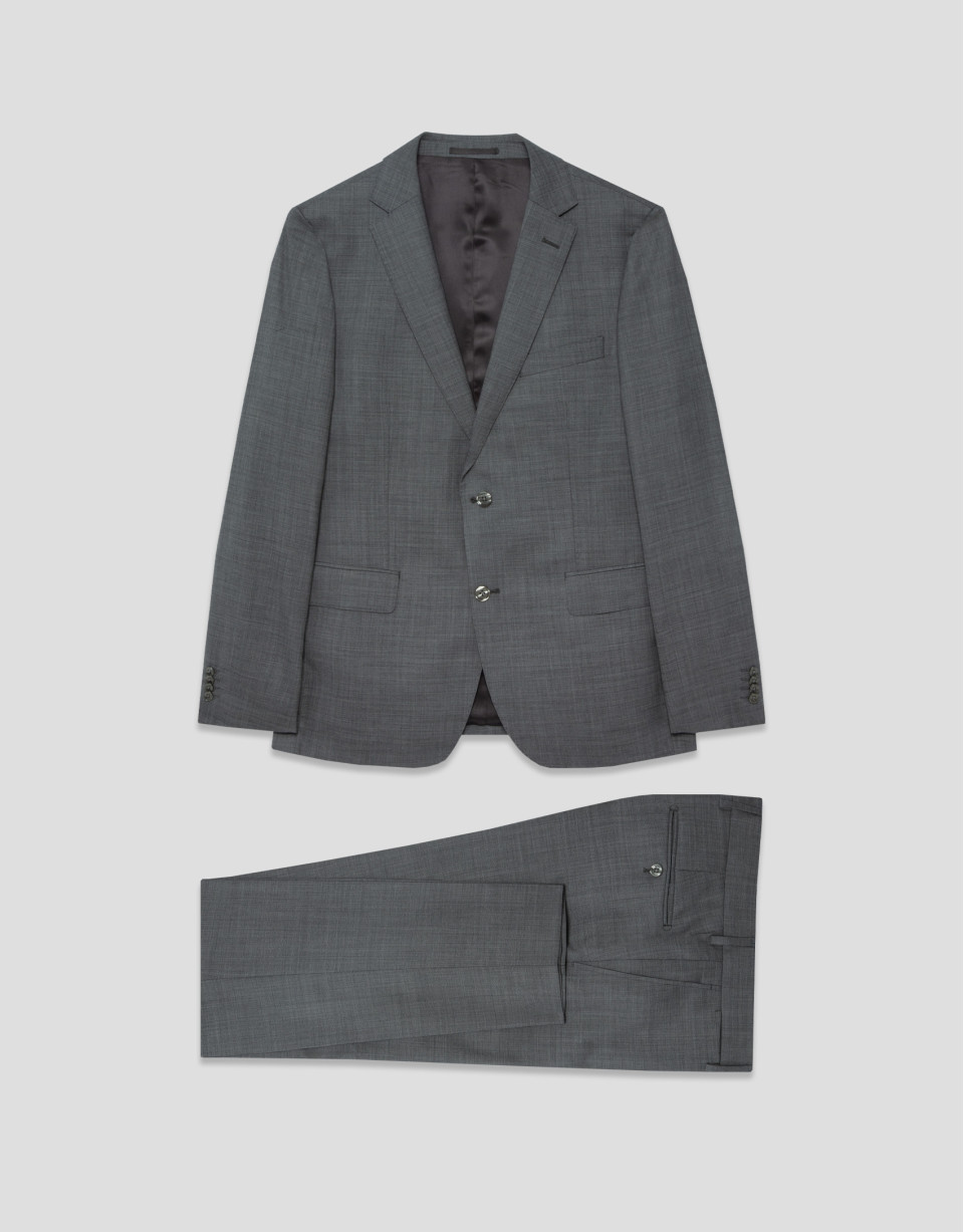 Traje half canvas slim fit falso liso gris ... | Roberto Verino