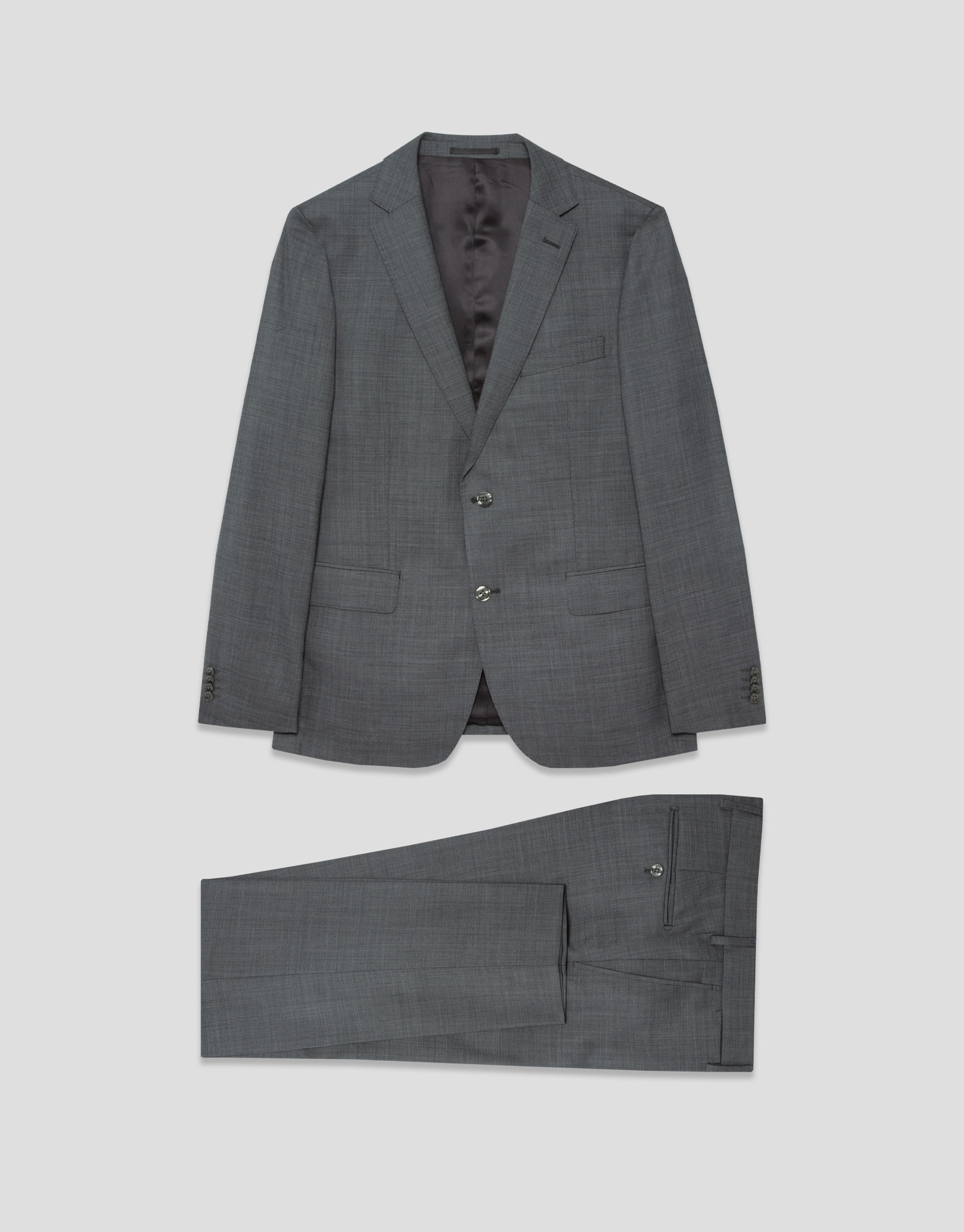 Traje half canvas slim fit falso liso gris ... | Roberto Verino