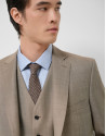 Half canvas slim fit suit in dark mink faux ... | Roberto Verino