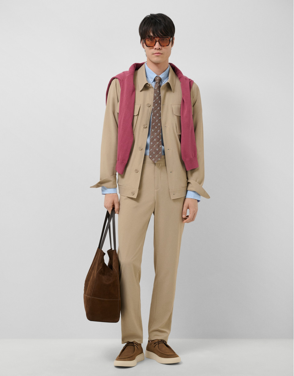 Beige technical separate overshirt - Man | Roberto Verino