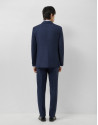 Half canvas suit in blue checked wool - Man | Roberto Verino