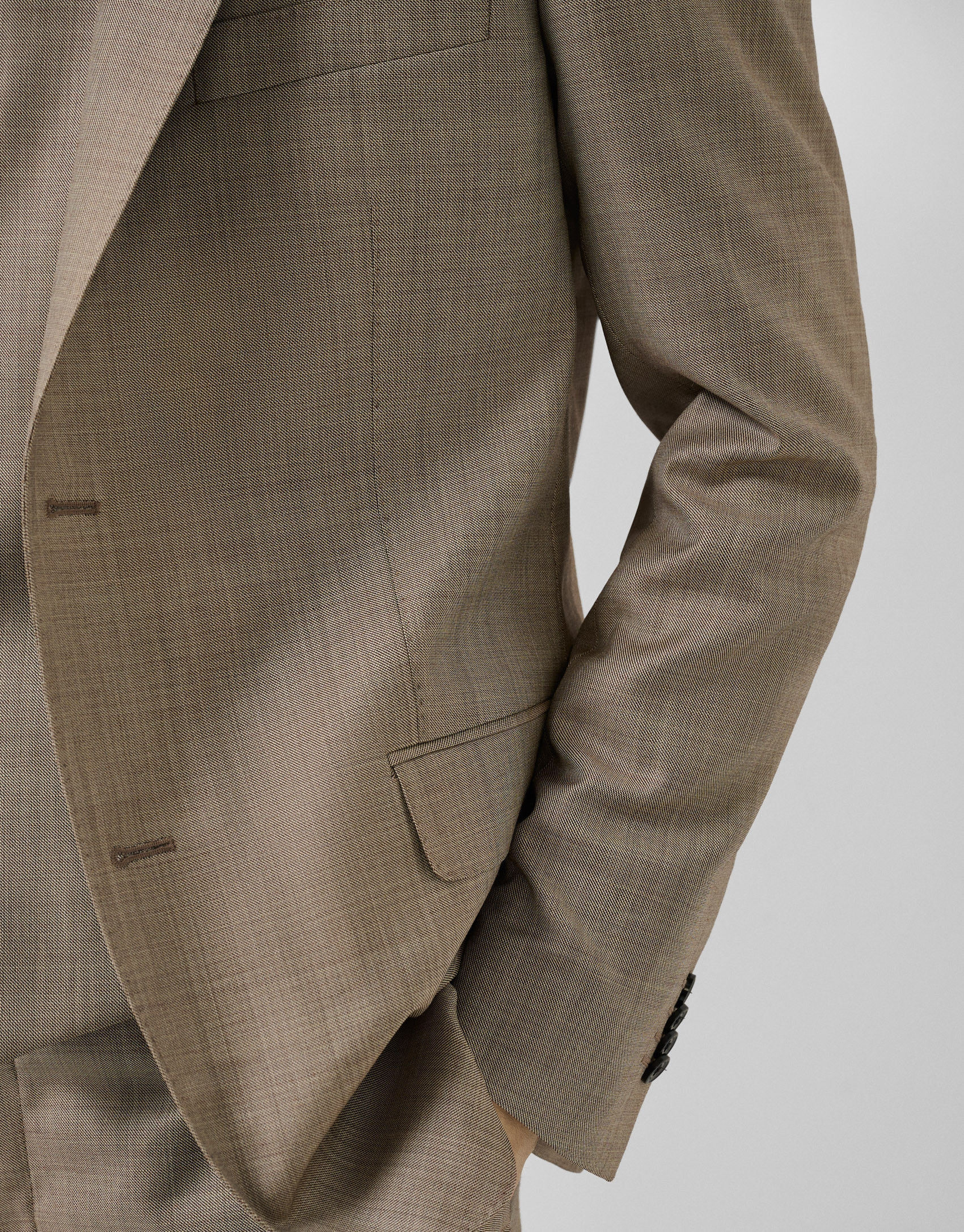 Traje half canvas slim fit falso liso visón ... | Roberto Verino