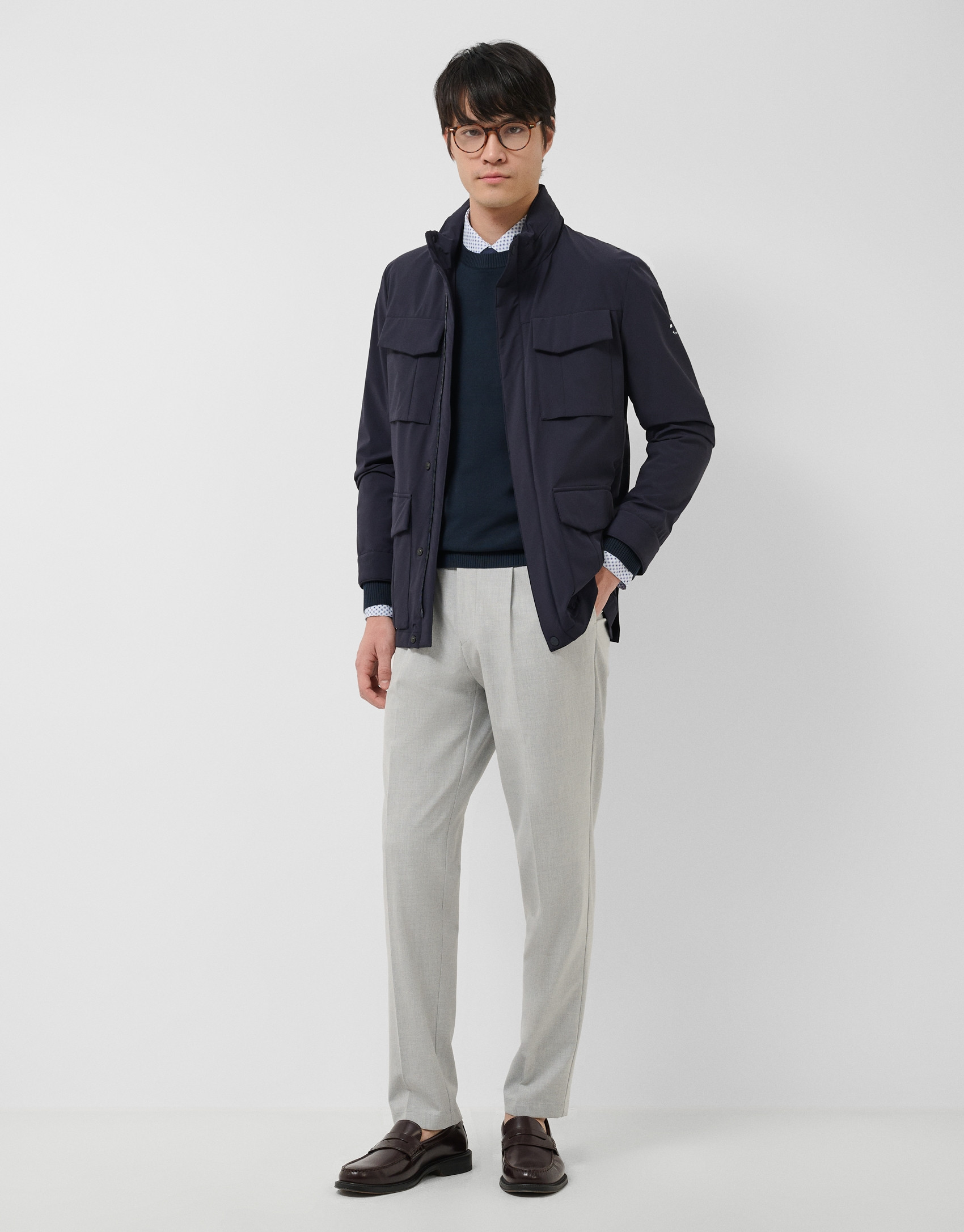 Navy blue technical parka - Man - SS2026 | Roberto Verino
