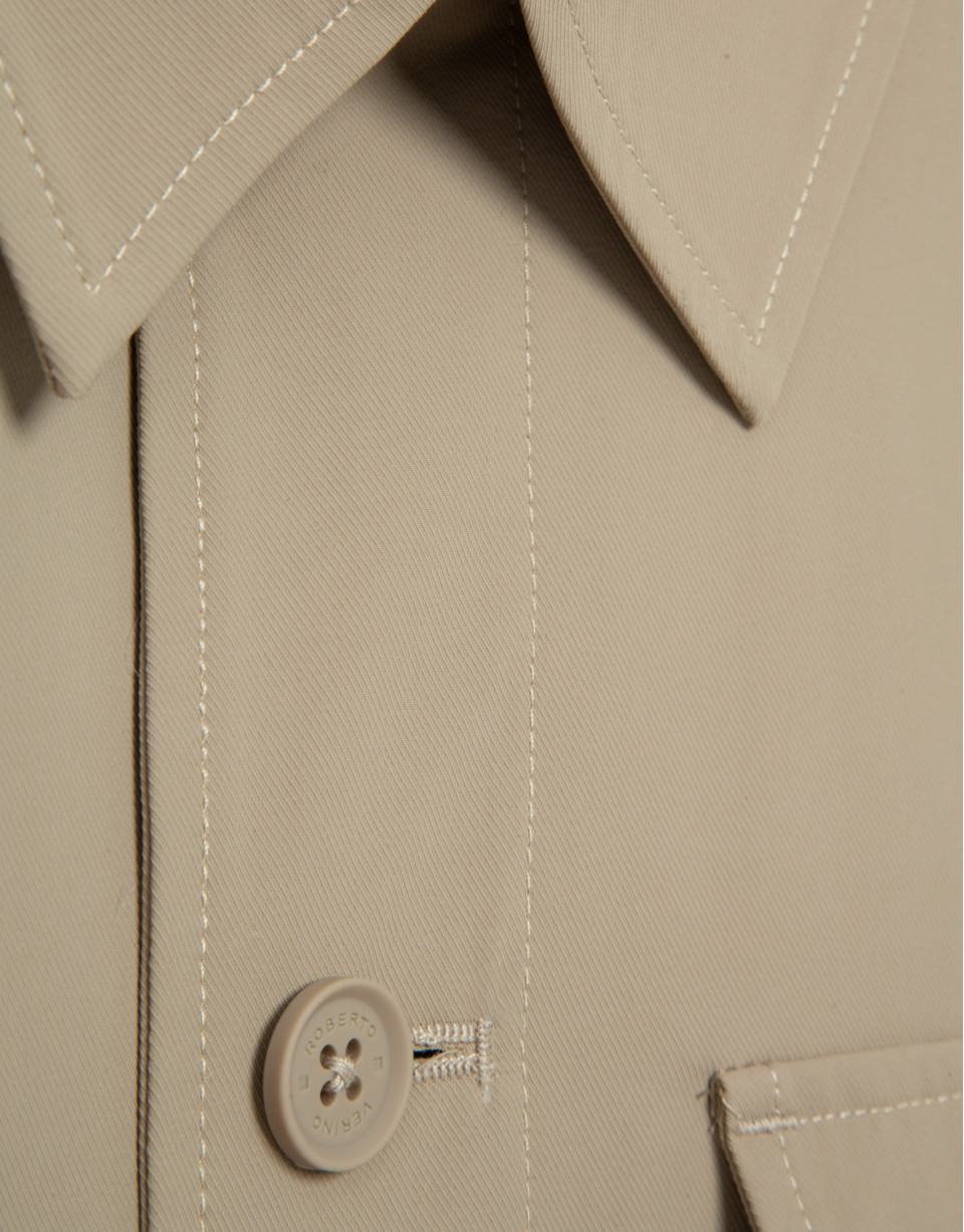Beige technical separate overshirt - Man | Roberto Verino