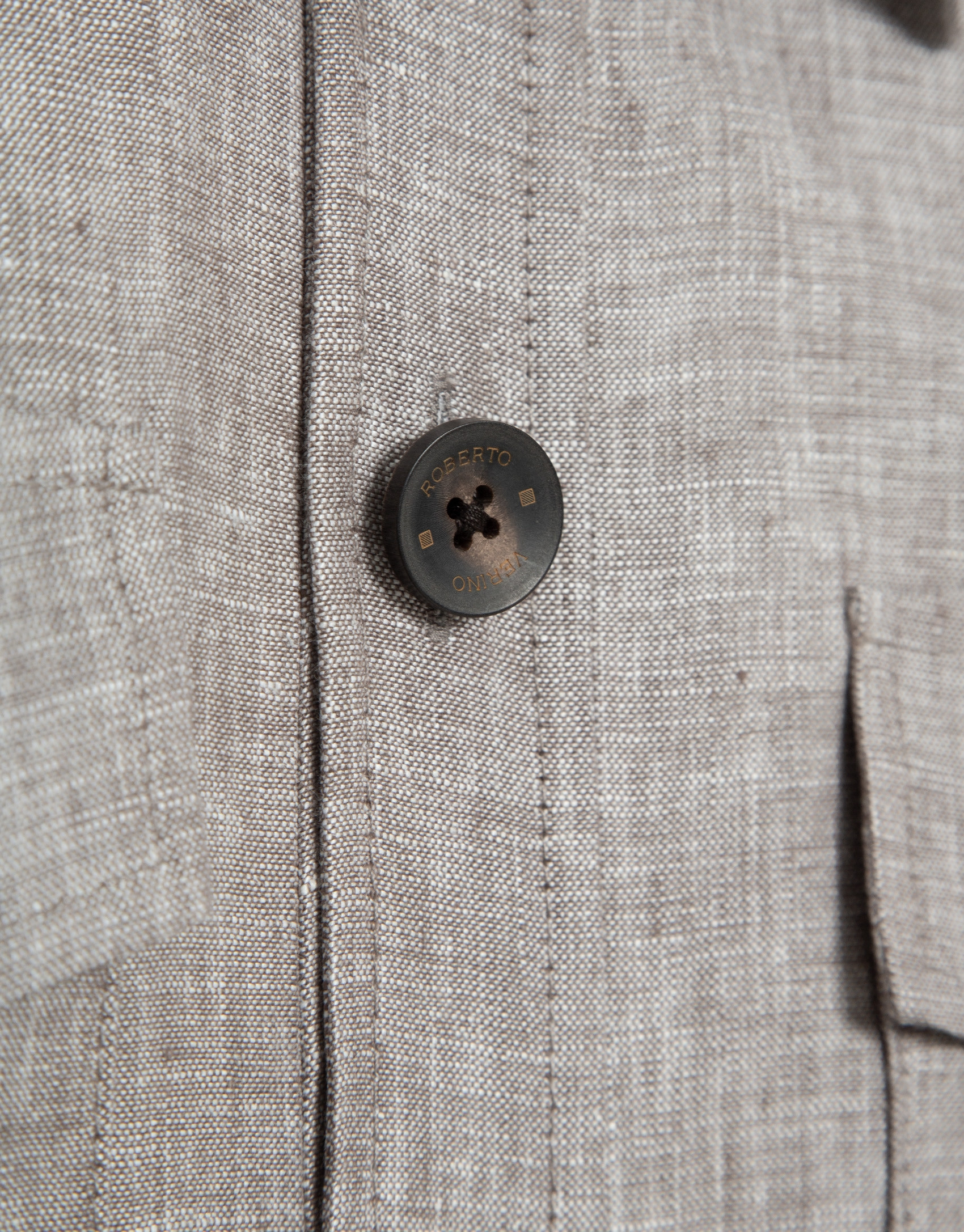 Grey linen overshirt - Man - SS2026 | Roberto Verino