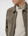 Khaki suede jacket with chest pockets - Man | Roberto Verino