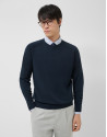 Jersey algodón liso high twist marino - Hombre | Roberto Verino