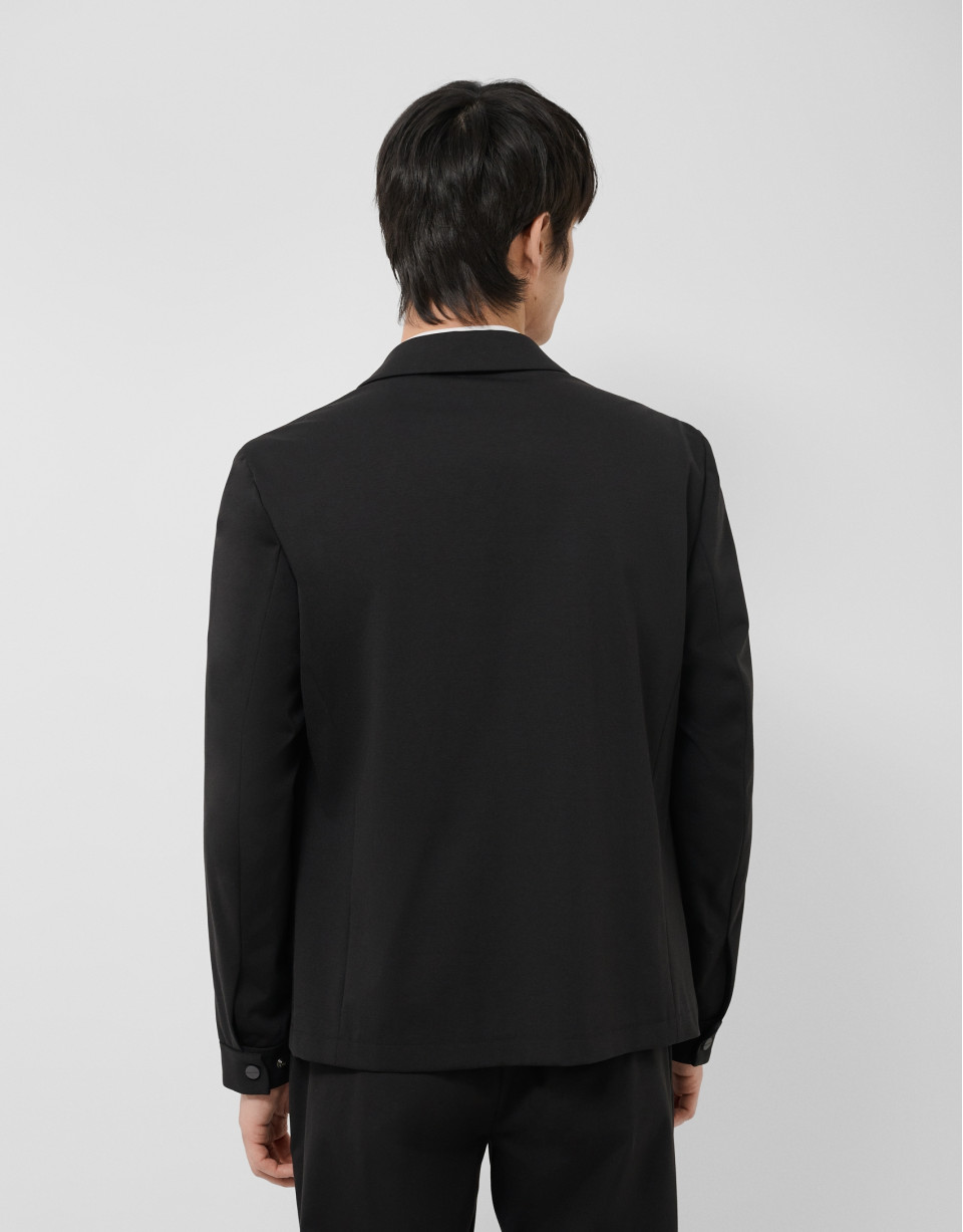 Black double-knit zip-up overshirt - Man | Roberto Verino