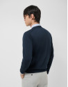 Jersey algodón liso high twist marino - Hombre | Roberto Verino