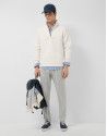 Off-white half-zip sweatshirt with chest logo | Roberto Verino
