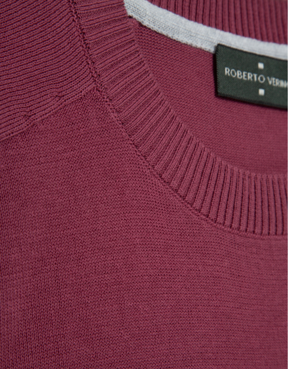 Jersey algodón liso high twist ciruela | Roberto Verino