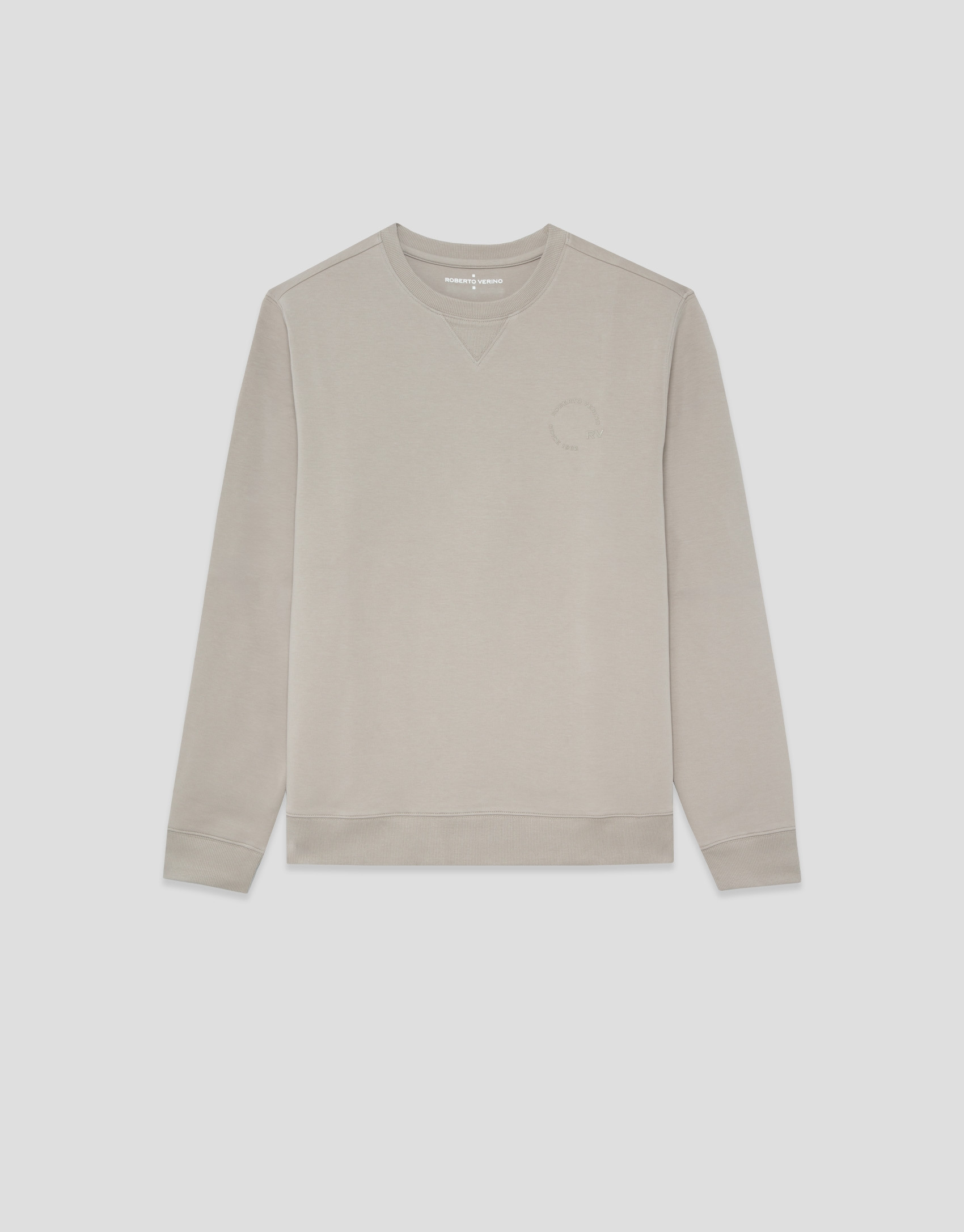 Mink sweatshirt with matching logo on chest | Roberto Verino