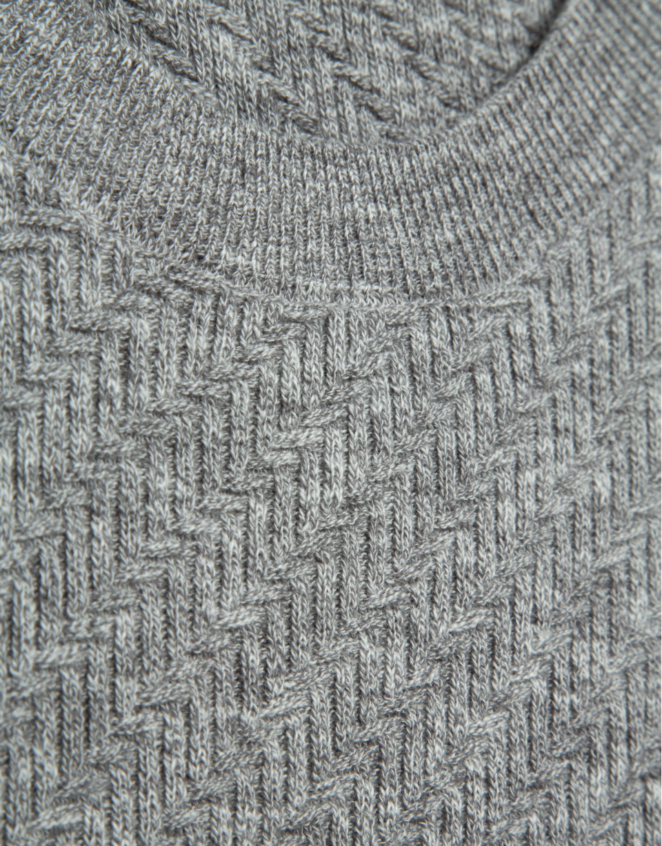 Jersey estructura algodón/lino gris melange | Roberto Verino