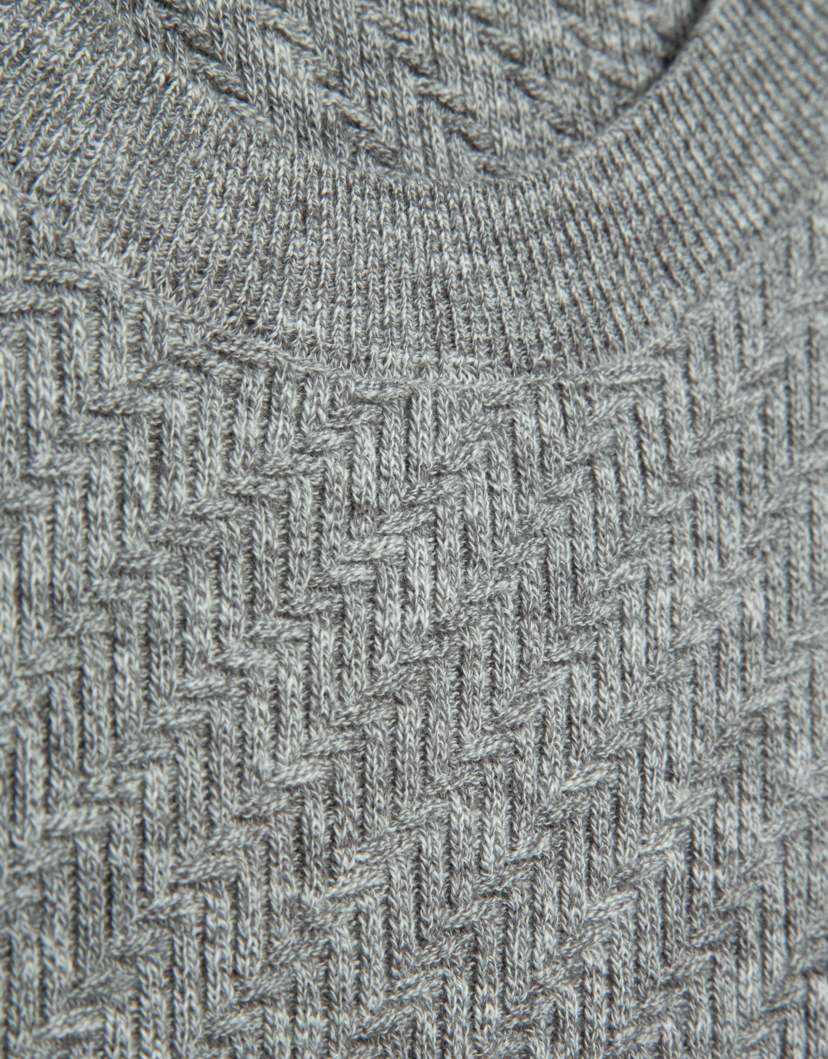 Jersey estructura algodón/lino gris melange | Roberto Verino