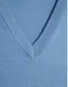 Light blue high twist V-neck jumper - Man | Roberto Verino