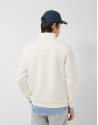 Sudadera media cremallera blanco roto logo pecho | Roberto Verino