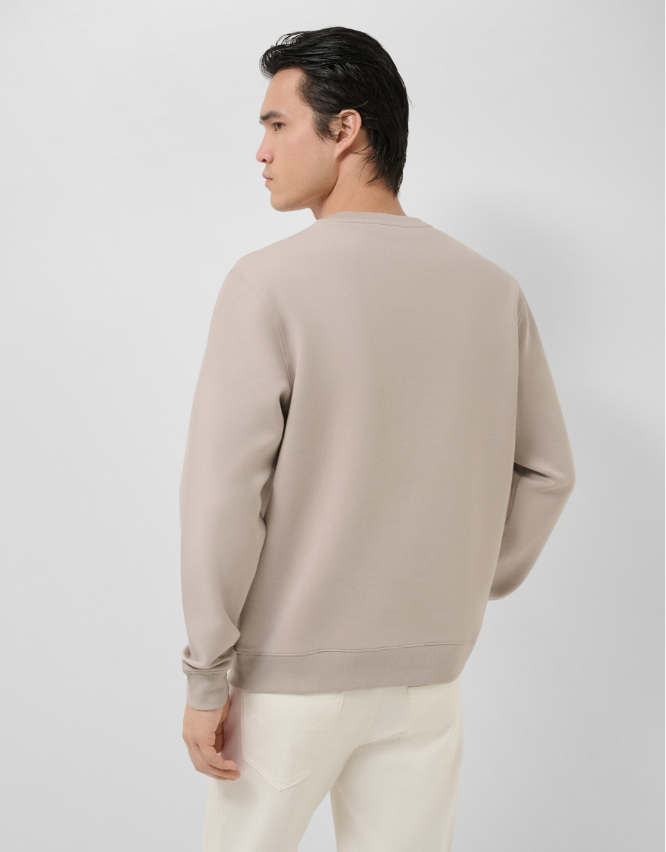 Sudadera visón logo a tono en pecho - Hombre | Roberto Verino