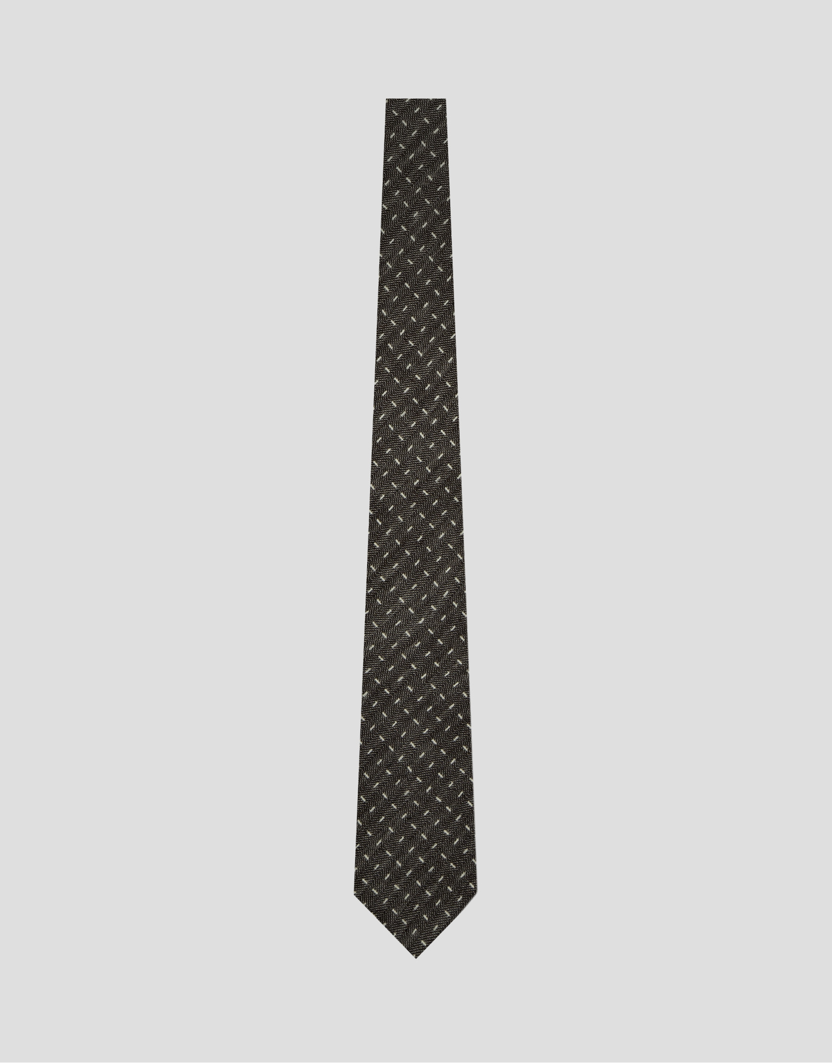 Corbata de seda/lino espiga con jacquard ... | Roberto Verino